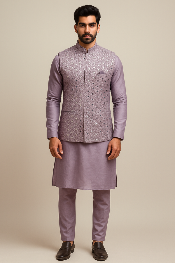 Lavender Mirror Embroidered Jacket