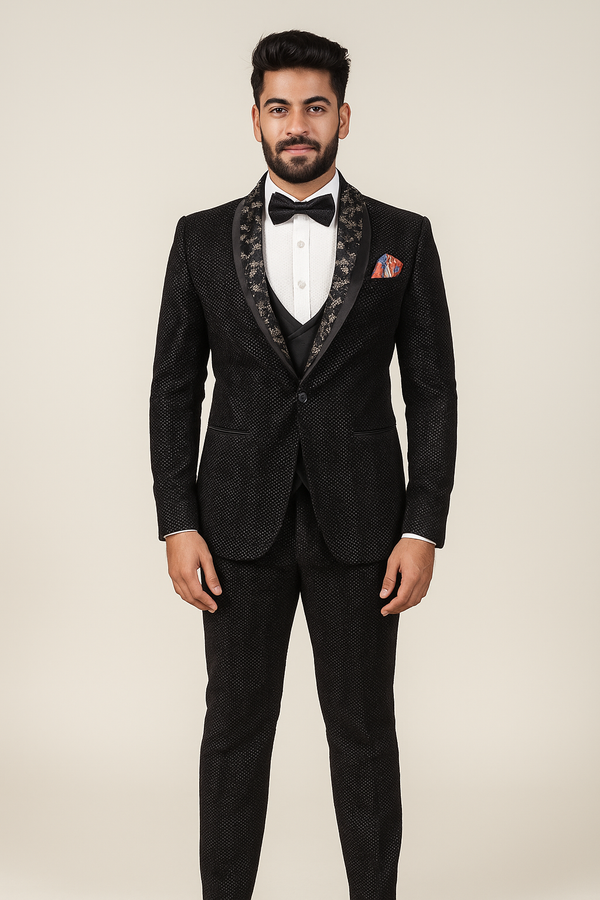 Black Tuxedo with Textured Fabric