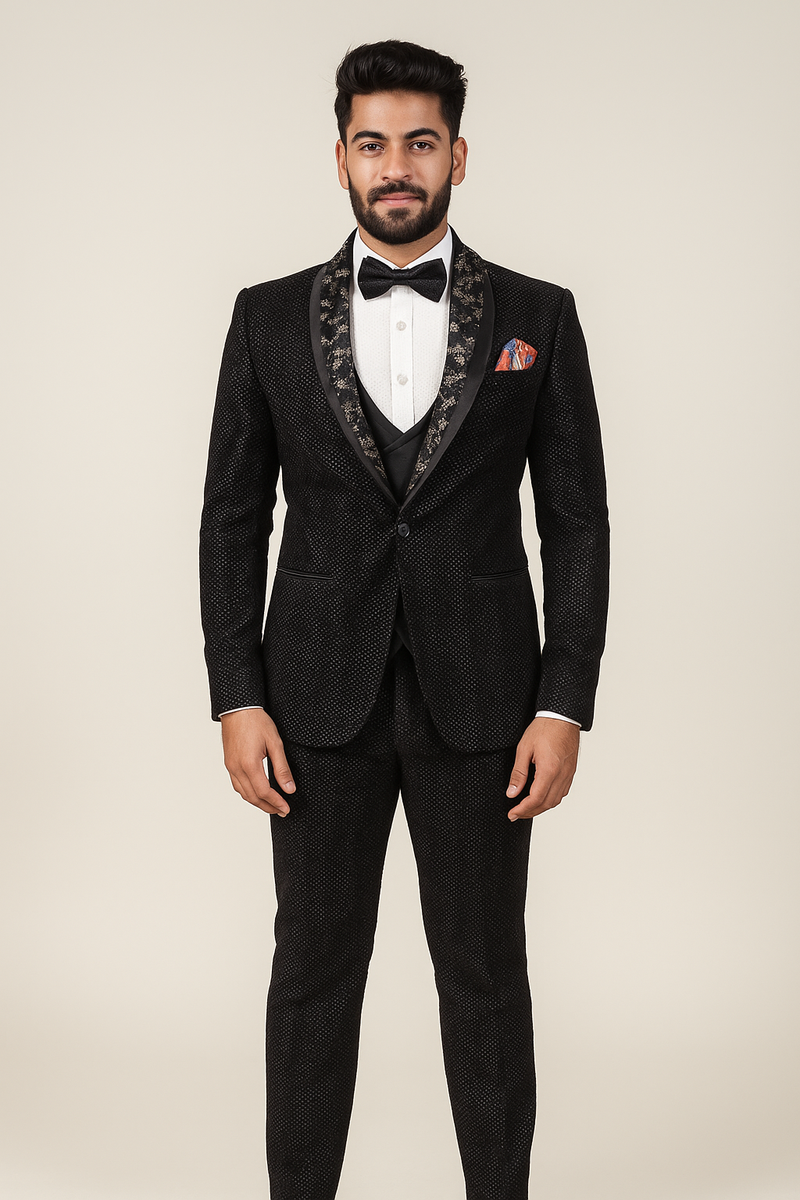 Black Tuxedo with Textured Fabric