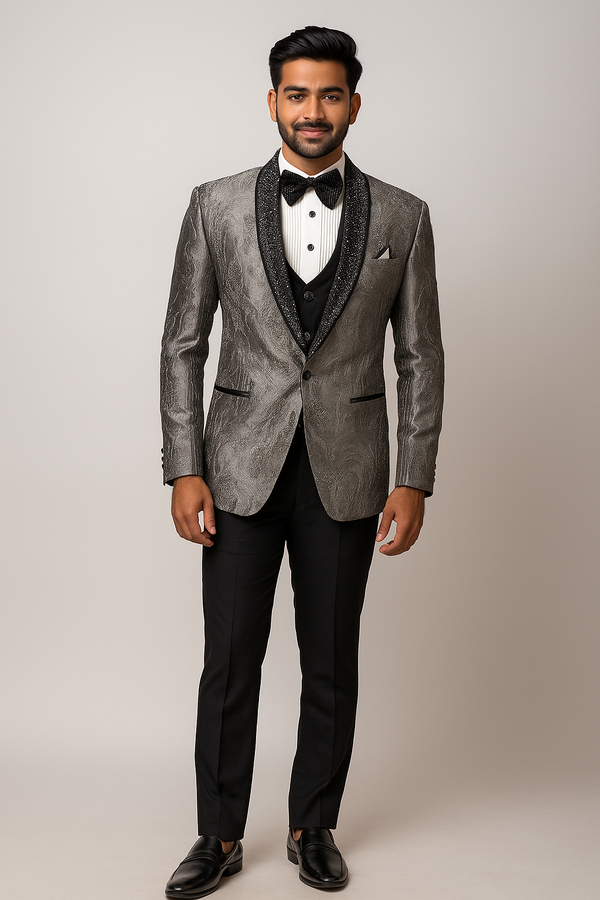 Silver/Grey Jacquard Tuxedo