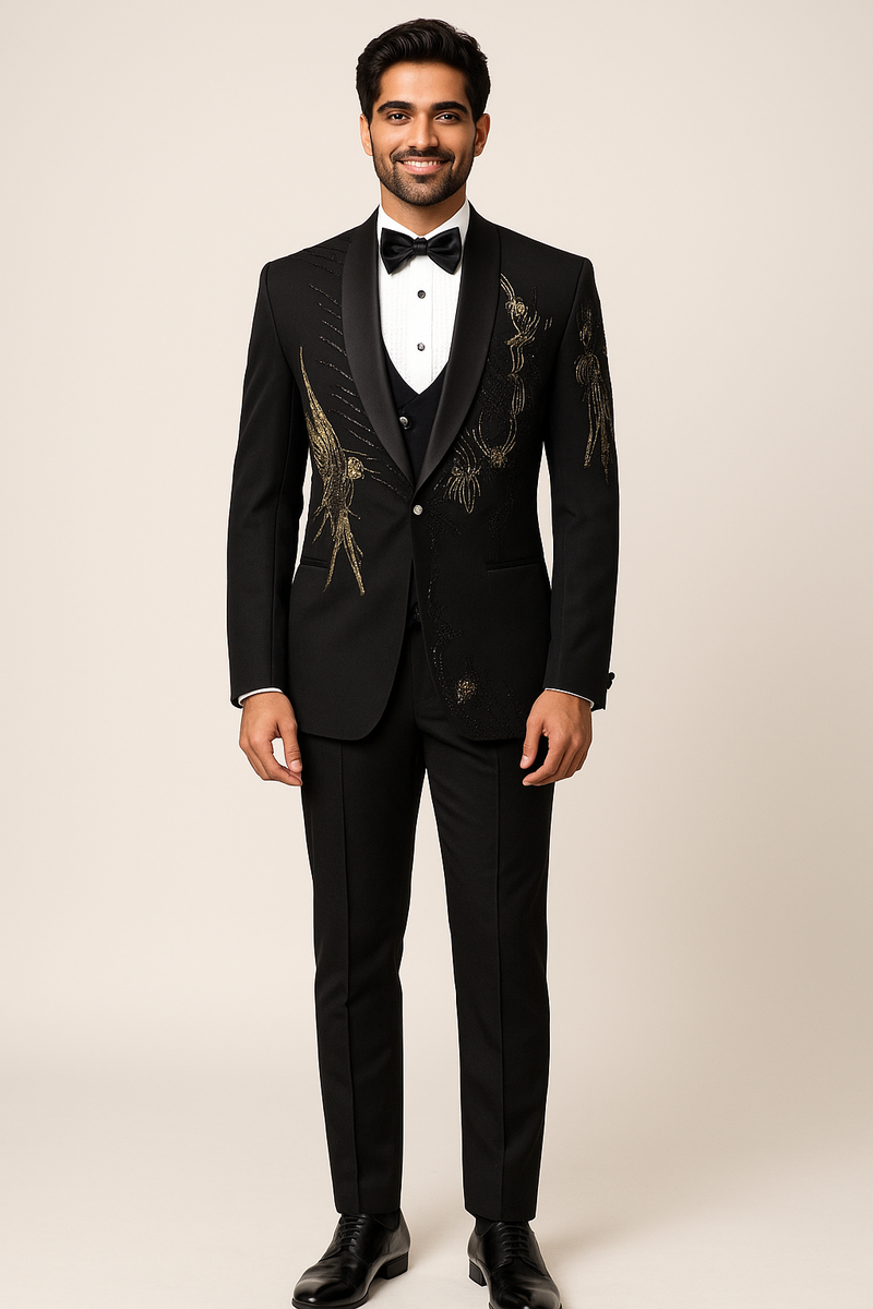 Black Tuxedo with Diamond Quilted Pattern