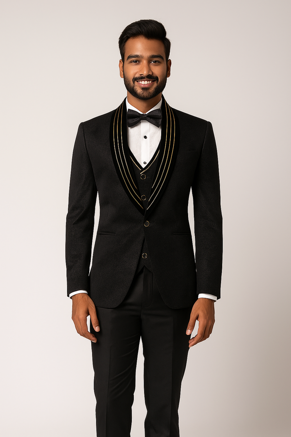 Black Tuxedo with Velvet Shawl Lapel