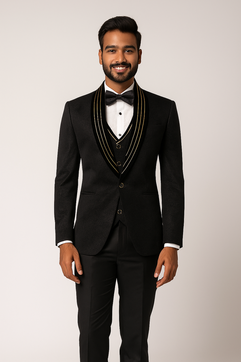 Black Tuxedo with Velvet Shawl Lapel