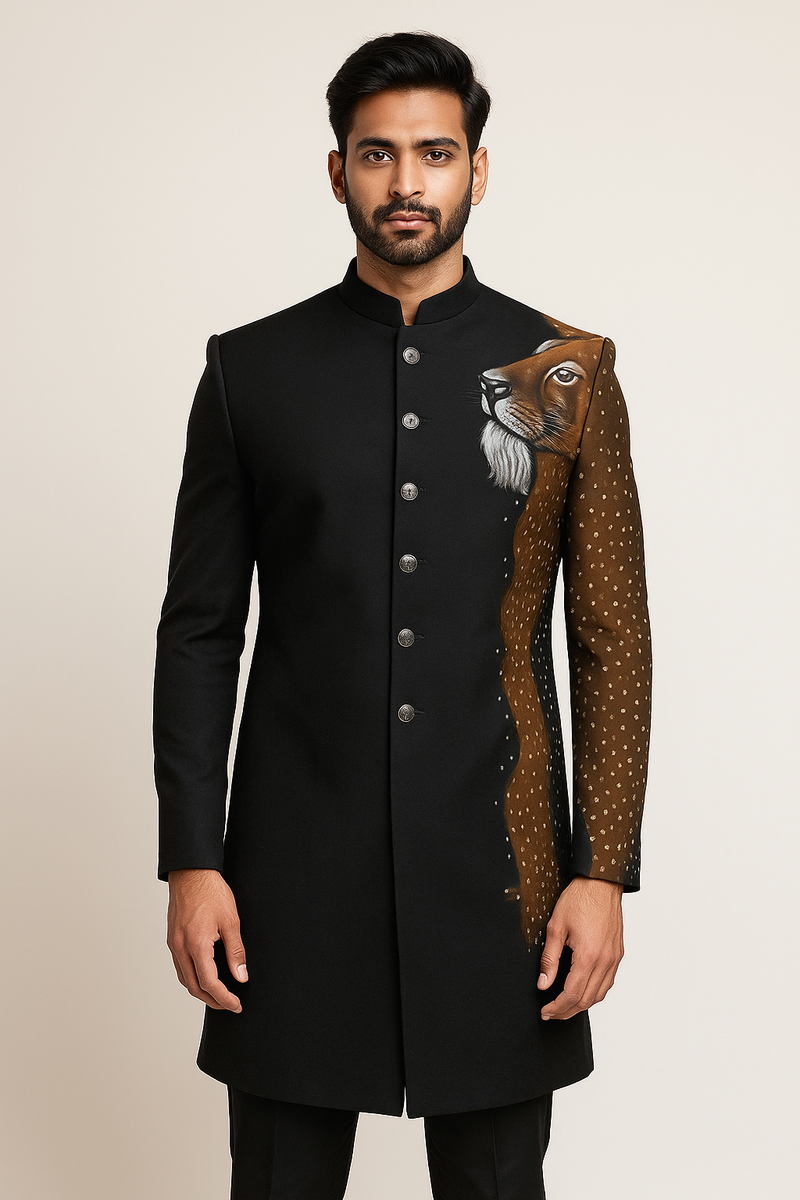 Printed Wildlife Indo-Western Coat